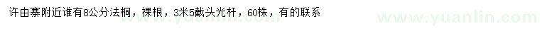 求購8公分法桐