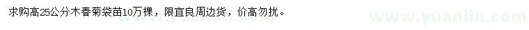 求購高25公分木春菊