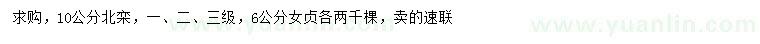 求購10公分北欒、6公分女貞