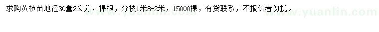 求購(gòu)30量2公分黃櫨