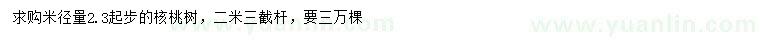 求購(gòu)米徑2.3公分以上核桃樹