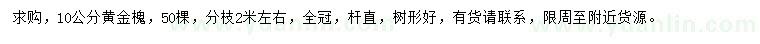求購10公分黃金槐