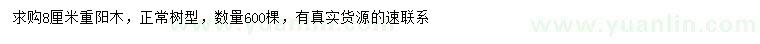 求購(gòu)8公分重陽(yáng)木