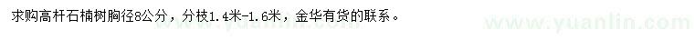 求購胸徑8公分高桿石楠