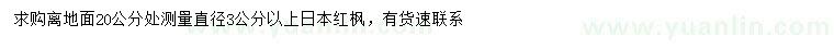求購(gòu)20量3公分以上日本紅楓
