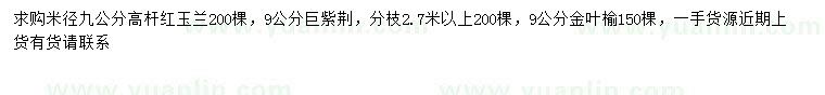 求購(gòu)紅玉蘭、巨紫荊、金葉榆