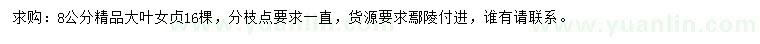 求購(gòu)8公分大葉女貞