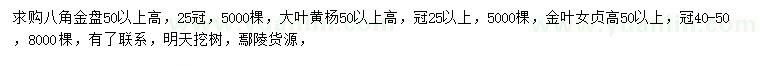 求購(gòu)八角金盤、大葉黃楊、金葉女貞