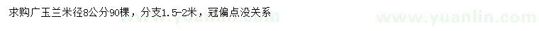 求購米徑8公分廣玉蘭