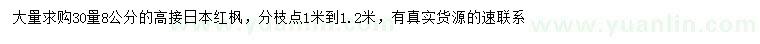 求購30量8公分高接日本紅楓