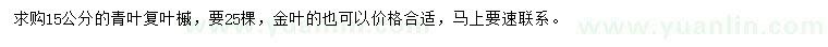 求購(gòu)15公分青葉復(fù)葉槭