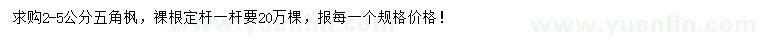 求購2-5公分五角楓