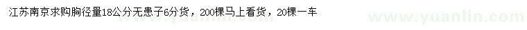 求購(gòu)胸徑量18公分無(wú)患子