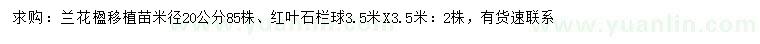 求購米徑20公分蘭花楹