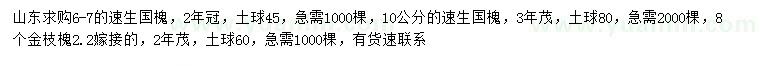 求購(gòu)求購(gòu)6-7速生國(guó)槐
