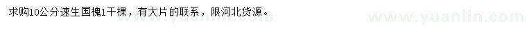 求購(gòu)10公分速生國(guó)槐