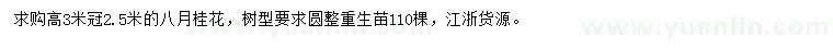 求購高3米八月桂