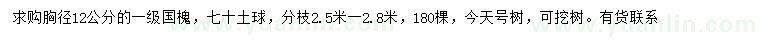 求購胸徑12公分國槐