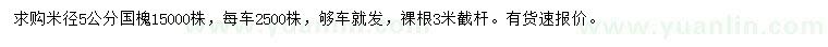 求購米徑5公分國槐