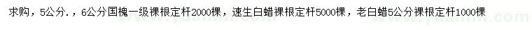 求購國槐、老白蠟、五角楓