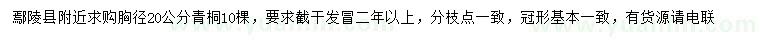 求購胸徑20公分青桐