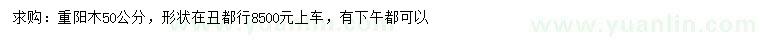 求購50公分重陽木