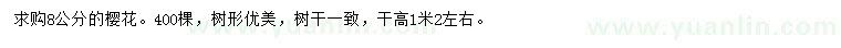 求購8公分櫻花