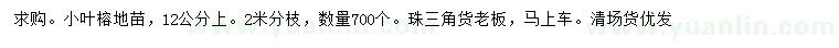 求購12公分以上小葉榕地苗