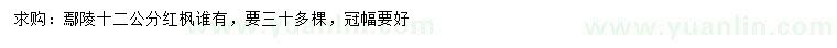 求購12公分紅楓