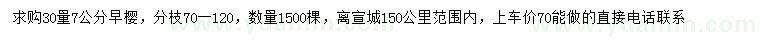 求購30公分量7公分早櫻