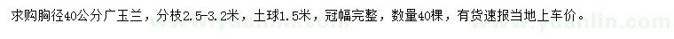 求購胸徑40公分廣玉蘭
