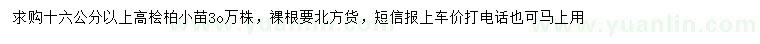 求購高16公分以上檜柏