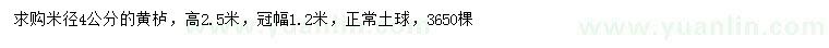 求購米徑4公分黃櫨