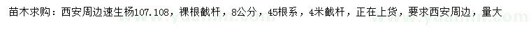 求購(gòu)8公分速生107、108楊