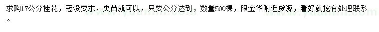 求購17公分桂花