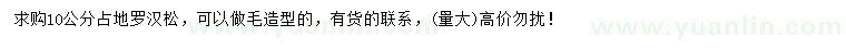 求購(gòu)10公分羅漢松