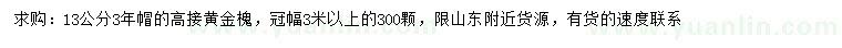 求購13公分高接黃金槐