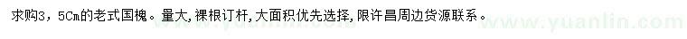 求購3、5公分老式國槐