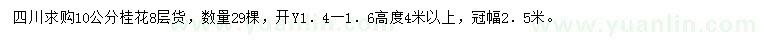 求購10公分桂花