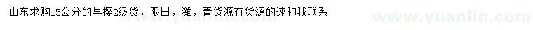 求購15公分早櫻