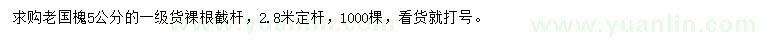 求購(gòu)5公分老國(guó)槐