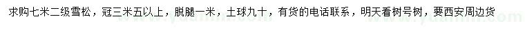求購(gòu)7米雪松