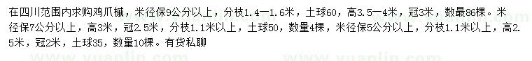 求購米徑保5、7、9公分以上雞爪槭