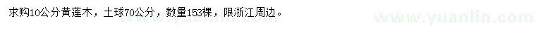 求購(gòu)10公分黃蓮木