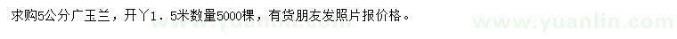 求購5公分廣玉蘭