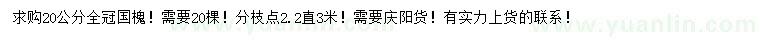 求購20公分國槐