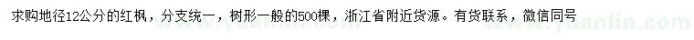 求購地徑12公分紅楓