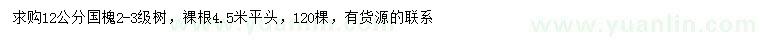 求購12公分國槐