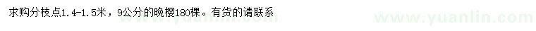 求購9公分晚櫻