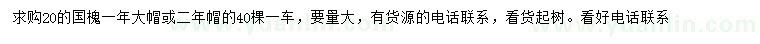 求購(gòu)20公分國(guó)槐